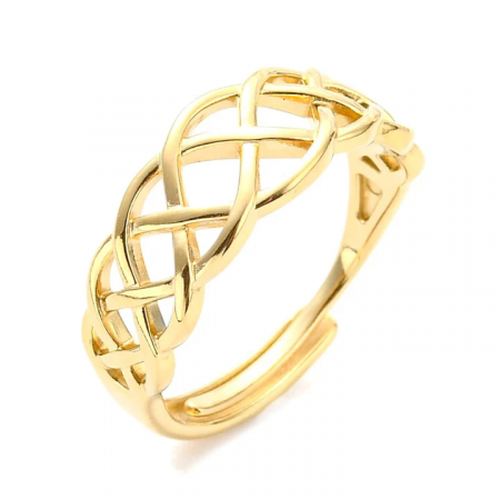 Bague Réglable Entrelacé Plaqué Or
