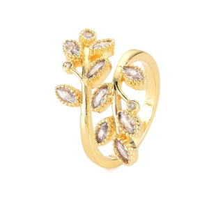 Bague Réglable Pétales de Fleur Diamant CZ