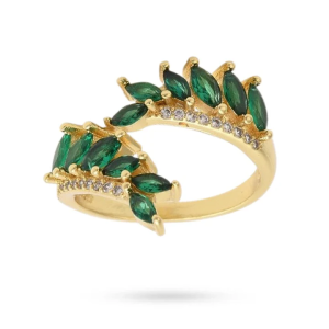 Bague Réglable Zirconiums Vert Sertis