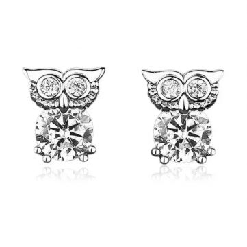 Boucles d'Oreilles Argent Chouette