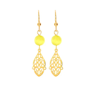 Boucles d’Oreilles Oriental Gemme Jaune