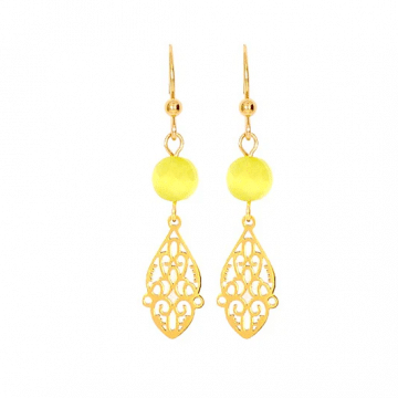 Boucles d’Oreilles Oriental Gemme Jaune