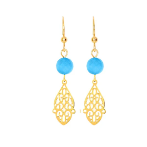 Boucles d’Oreilles Oriental Gemme Turquoise