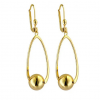 Boucles d’Oreilles Pendantes Goutte et Boule Plaqué or