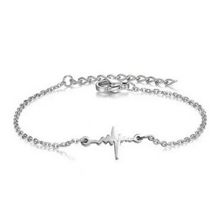 Bracelet Battement de coeur Acier Argenté