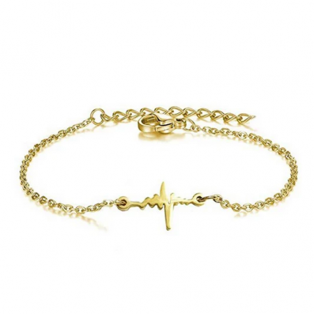 Bracelet Battement de coeur Acier Doré