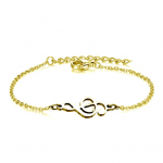 Bracelet Clé de Sol Acier Inoxydable Doré