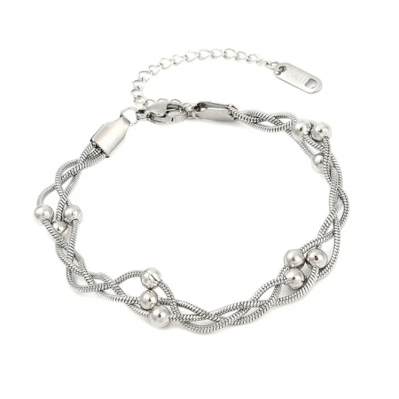 Bracelet Élégance Tressée Acier Argenté