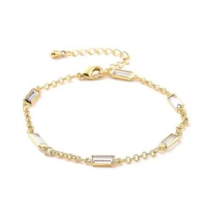 Bracelet Souple Diamant CZ Rectangle