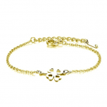 Bracelet Trèfle Acier Inoxydable Doré