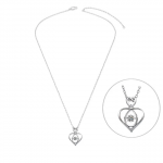 Collier Coeur Entrelacé Argent 925 Oxyde Blanc