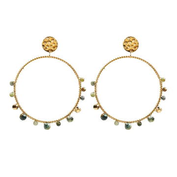 Créoles Turquoise d’Afrique Acier Doré