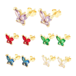 Lot de 5 Paires Boucles d’Oreilles Papillon Plaqué Or
