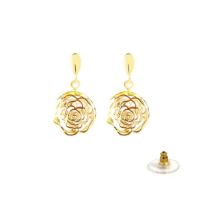 Boucles d’Oreilles Fleur – Plaqué Or