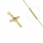 Collier Croix Colorée – Zirconiums & Plaqué Or