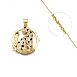 Collier Félin Plaqué Or & Zirconiums