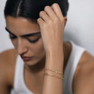 Ensemble 2 Bracelets Croix & Maille Trombone