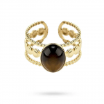 Bague Femme Acier Inoxydable et Pierre Oeil de Tigre