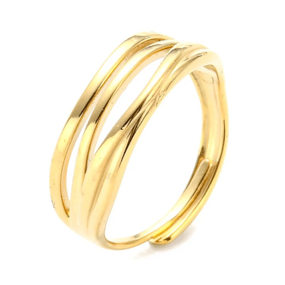 Bague Femme Réglable Lignée Plaqué Or