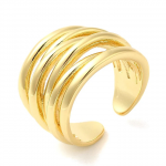 Bague Femme Réglable Manchette Entrelacée Plaqué Or