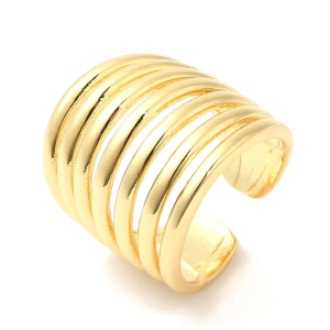 Bague Femme Réglable Manchette Plaqué Or