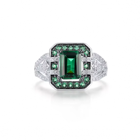 Bague en Argent 925 Spinelle Verte