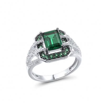 Bague en Argent 925 Spinelle Verte