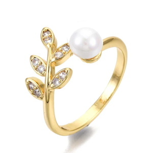 Bague femme réglable – épis avec perle