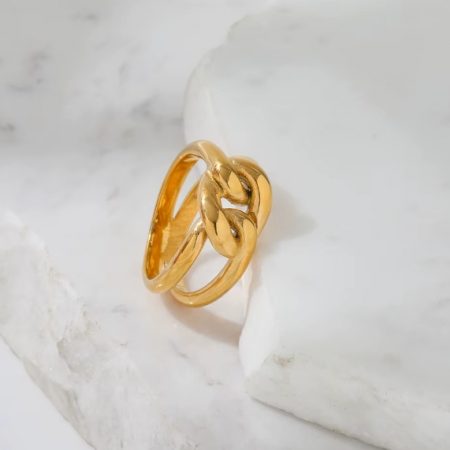 Bague femme – Acier inoxydable plaqué or 18K