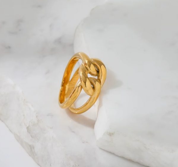 Bague femme – Acier inoxydable plaqué or 18K