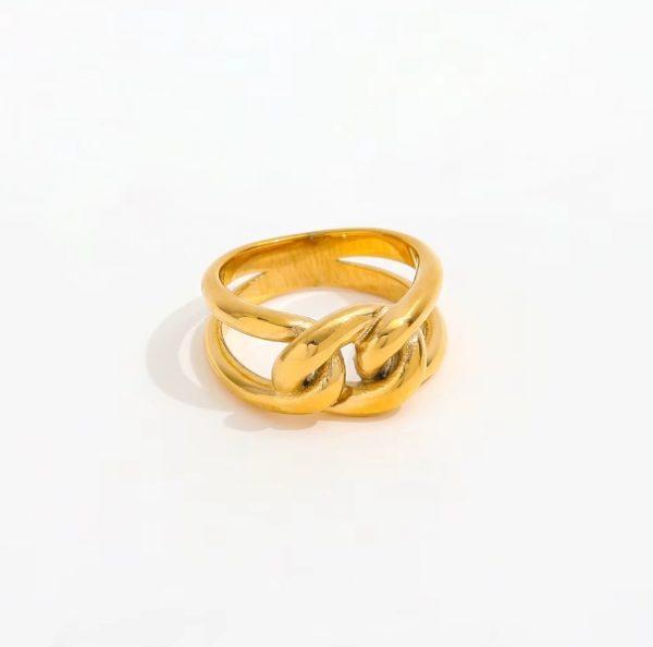Bague femme – Acier inoxydable plaqué or 18K