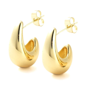 Boucles d’Oreilles Femme Demi-Créoles Plaqué Or