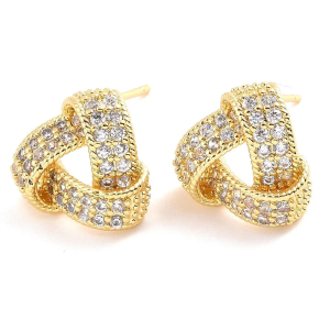 Boucles d’Oreilles Triangle de Strass Plaqué Or