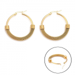 Boucles d’oreilles femme – Créoles Mailles doré à l’or fin