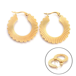 Boucles d’oreilles femme – Créoles doré à l’or fin