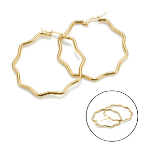 Boucles d’oreilles femme – Créoles Étoiles doré à l’or fin