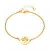 Bracelet Femme Arbre de Vie Acier Inoxydable Doré