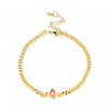 Bracelet souple plaqué or pendentif goutte champagne