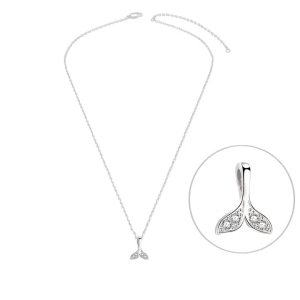 Collier Femme Pendentif Queue de Baleine Argent 925