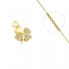 Collier femme Trèfle plaqué or zirconiums sertis