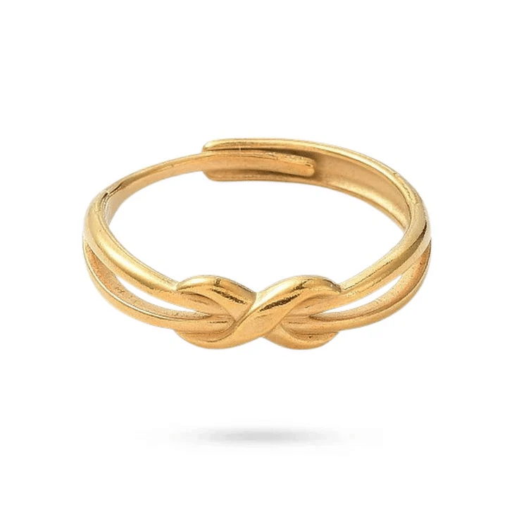Bague Infini Réglable en Acier Inoxydable Doré