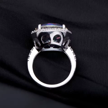 Bague en Argent 925 Quartz Mystique Bleu Bague en Argent 925 Quartz Mystique Bleu