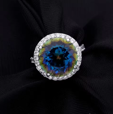 Bague en Argent 925 Quartz Mystique Bleu Bague en Argent 925 Quartz Mystique Bleu – Image 3