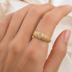 Bague réglable zirconiums sertis plaqué or