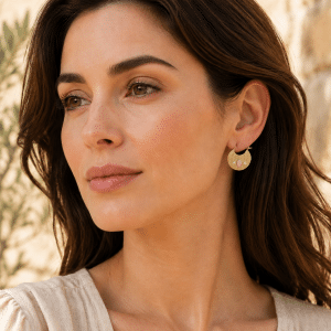 Boucles d’oreilles acier inoxydable pierres naturelles rhodonite