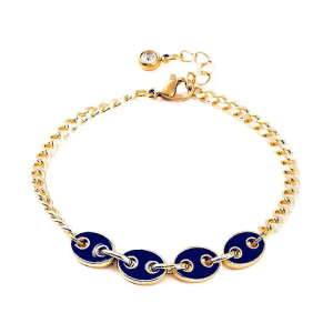 Bracelet Souple Grain de Café Bleu