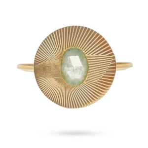 Bague Femme Réglable Acier Inoxydable Amazonite