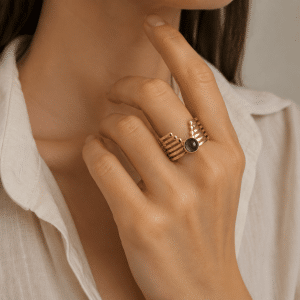 Bague Femme Réglable Acier Inoxydable Améthyste
