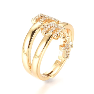 Bague Femme Réglable Croix Tombante