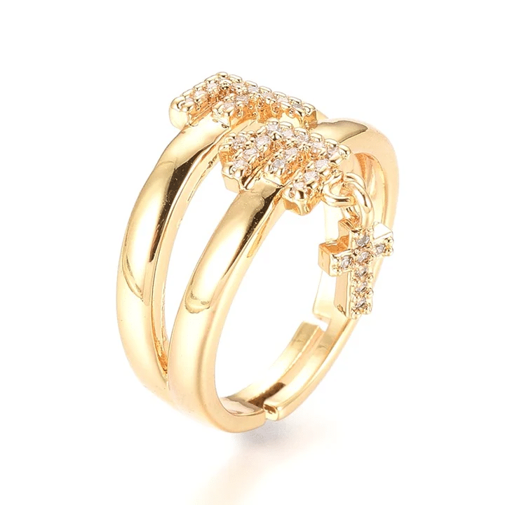 Bague Femme Réglable Croix Tombante Bague Femme Réglable Croix Tombante